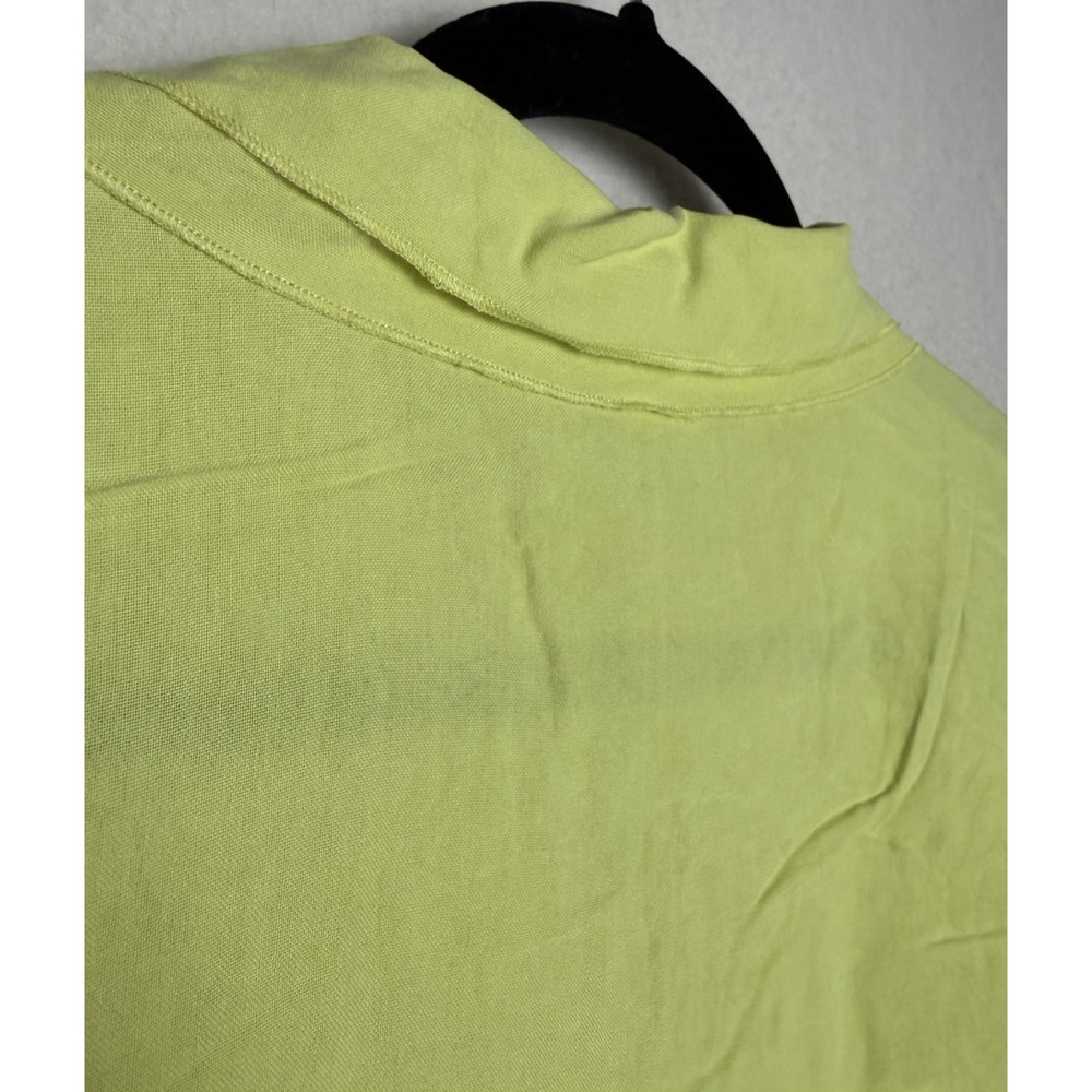 Sag Harbor Womens Green Button Up Silk Shirt Short Sleeve Notched Collar Size 10 - Picture 8 of 8